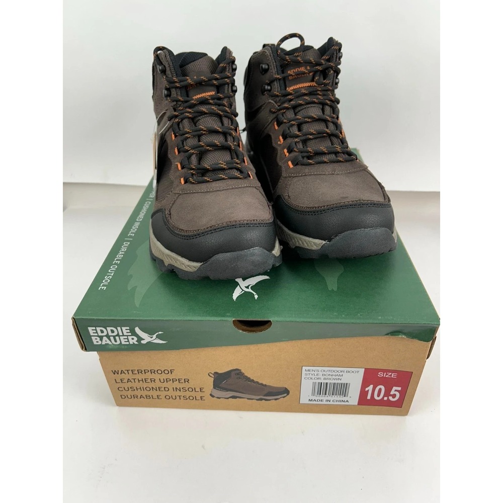 Eddie Bauer Men's Waterproof Outdoor Boots Style Bonham Size 10.5 M Brown